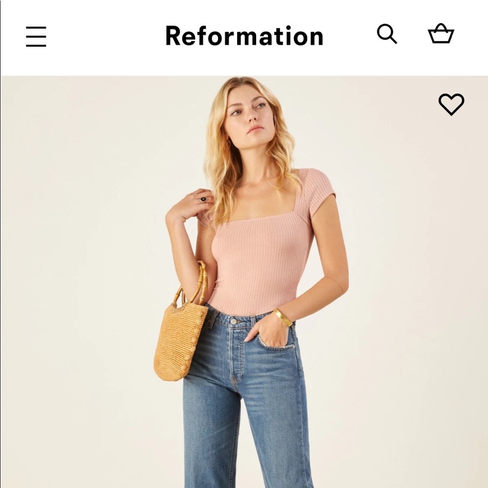 Reformation Bardot Knit Top
